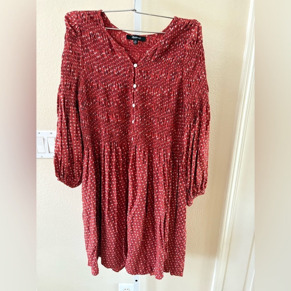 Madewell Challis Button-Front Mini Dress in Tiny Daisy - Size XXS - Picture 6 of 8
